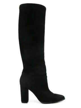 Lauren Ralph Lauren Black 85mm Artizan Knee Suede Block Heel Boots